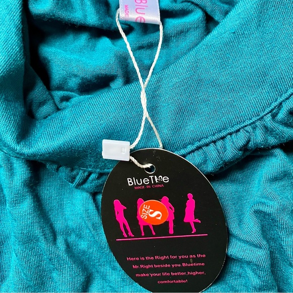 NWT Bluetime women’s teal swing dress size small loose fitting and comfortable - Picture 2 of 2